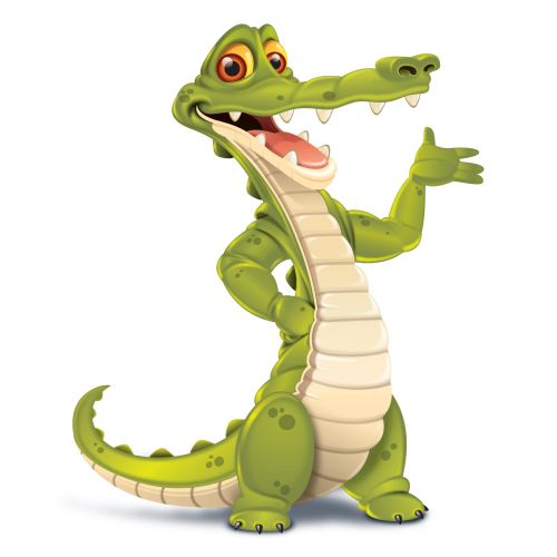 Character art of smiley crocodile