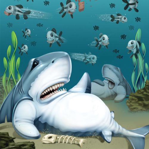 Cartoon & humour illustration of shark
