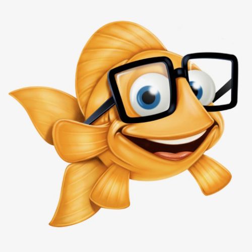 Character Design of fish with glasses
