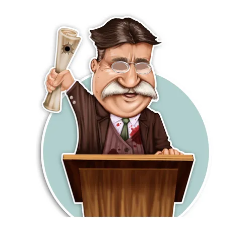 Character design of politician giving speech
