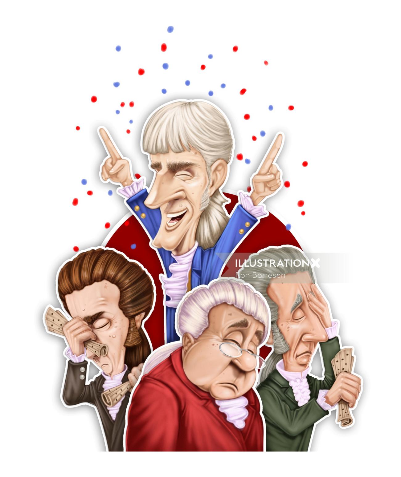 Political Leaders | Illustration by Ron Borresen