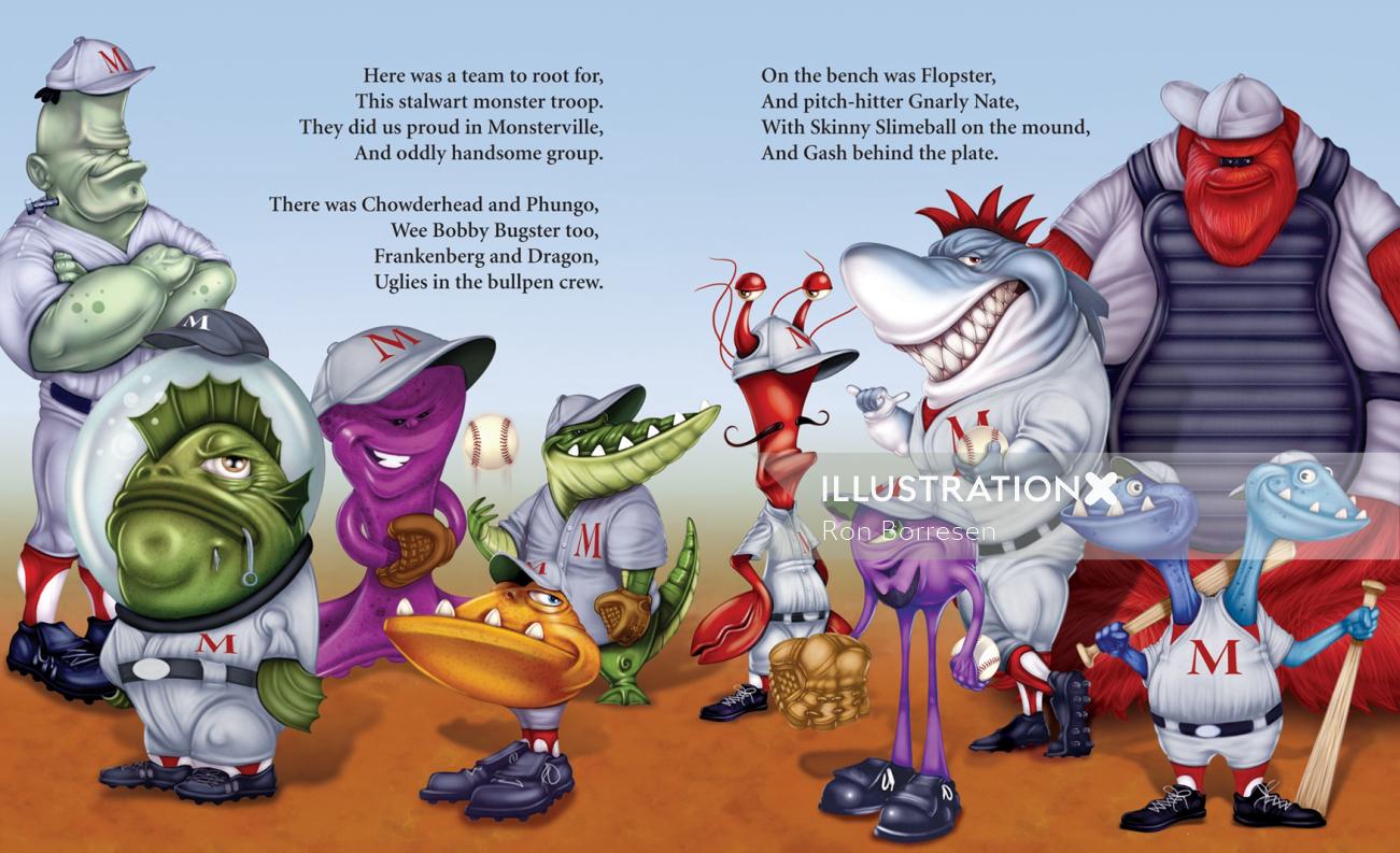 Libro infantil generado por computadora El equipo de Monsterville
