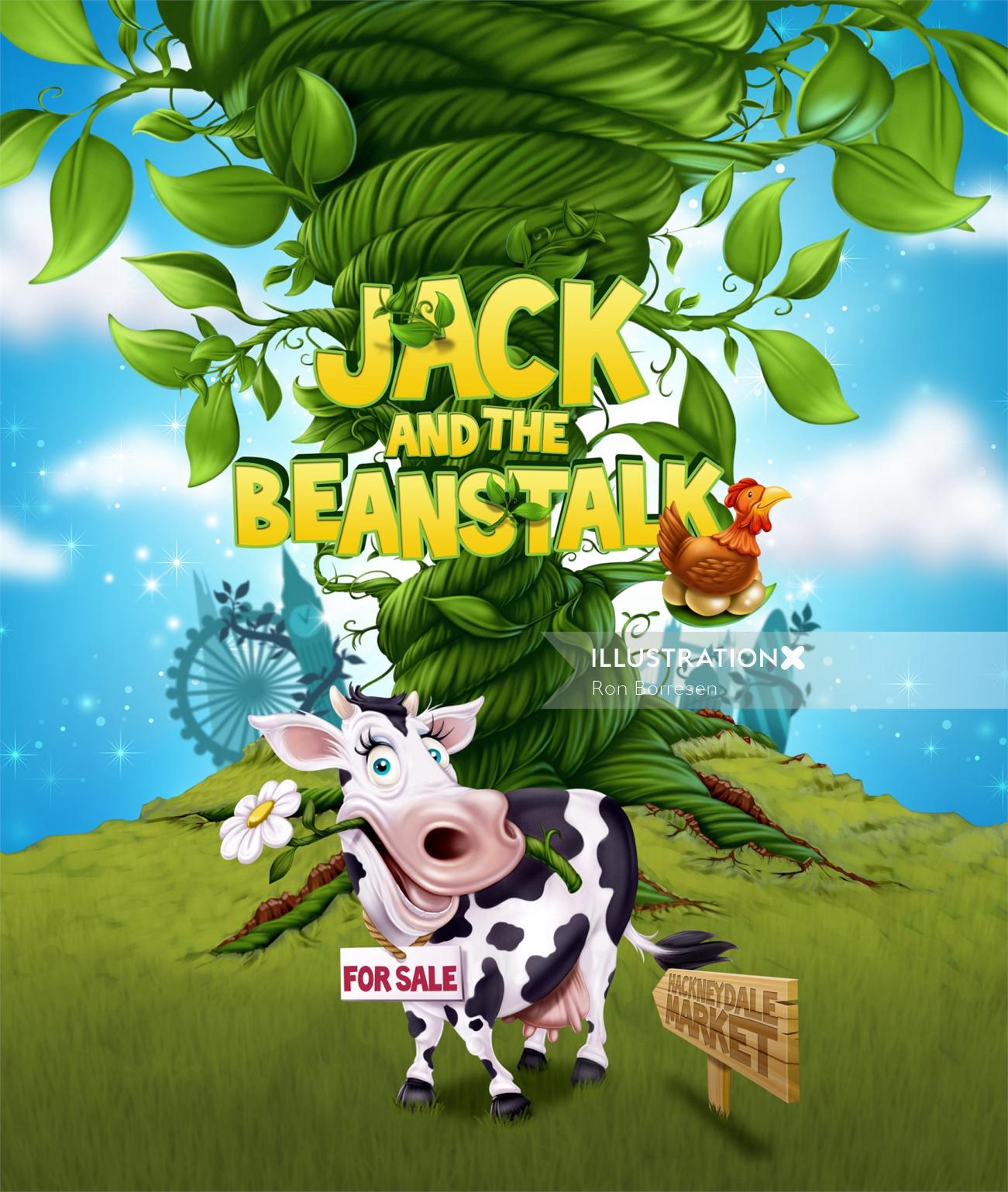 Design da capa do livro &quot;Jack and the Beans Stalk&quot;