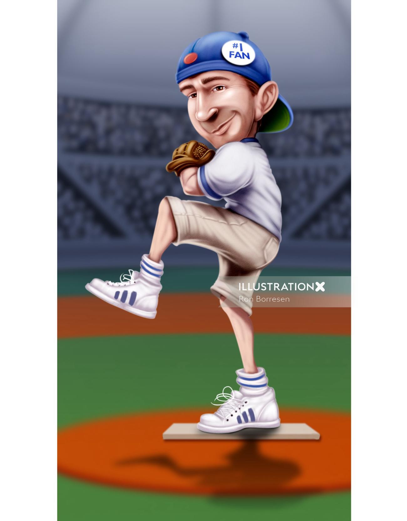 Cartoon baseball player