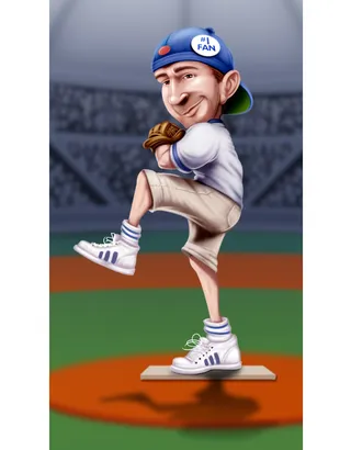 Cartoon baseball player