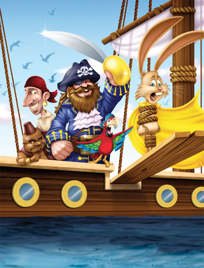 ilustração digital infantil de piratas