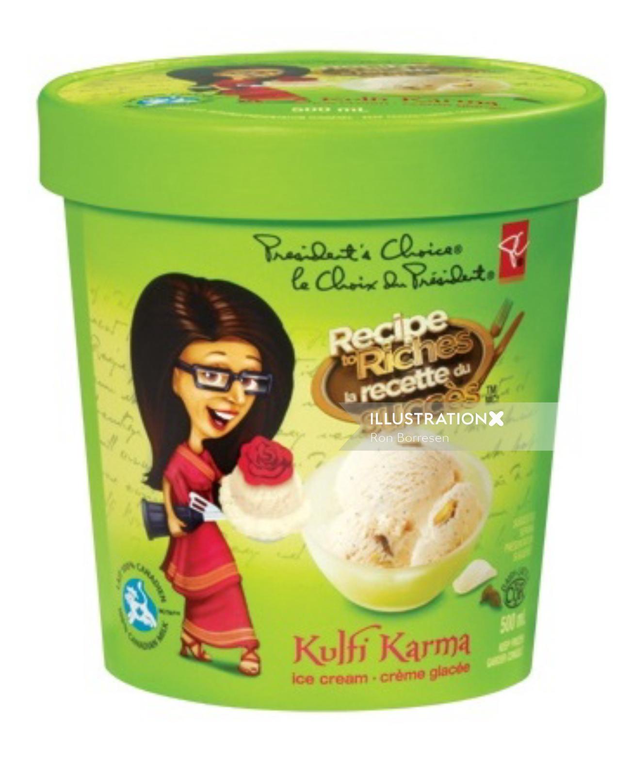 Receita para Riquezas - Embalagem de sorvete Kulfi karma