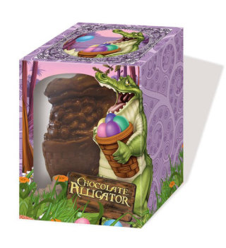チョコレートアリゲーター製品ボックスのイラスト