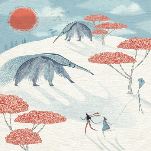 Ilustração de tamanduás