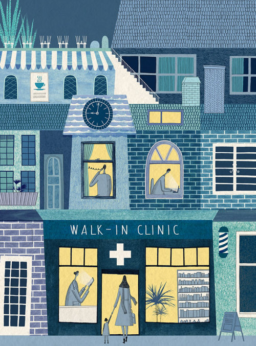 Cover for HealthLeaders magazine about Walk-in Clinics