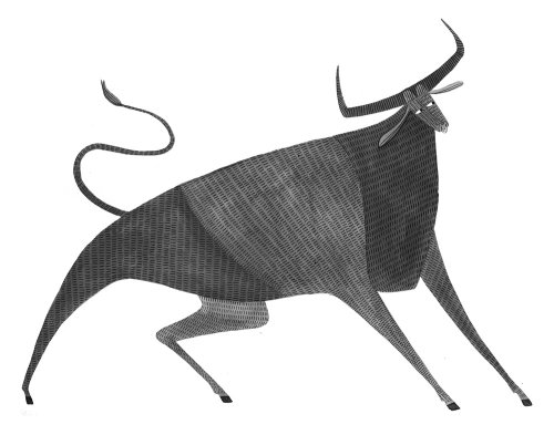 Pencil art of Bull Spain by Rosanna Tasker