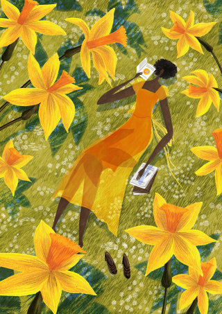 daffodil, daffodils, flowers, flower, spring, yellow, read, reading, book, books