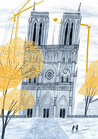 editorial, Notre Dame, Paris, França, Igreja, Catedral, construção