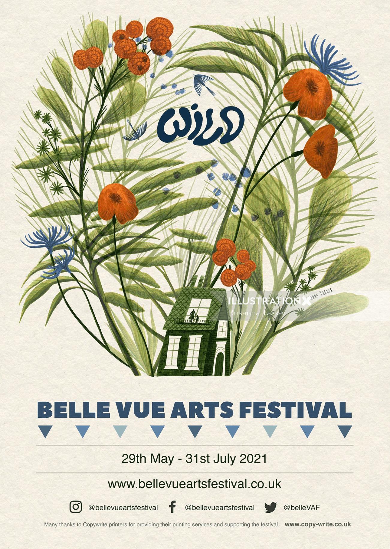WILD theme poster art for Bellevue art festival