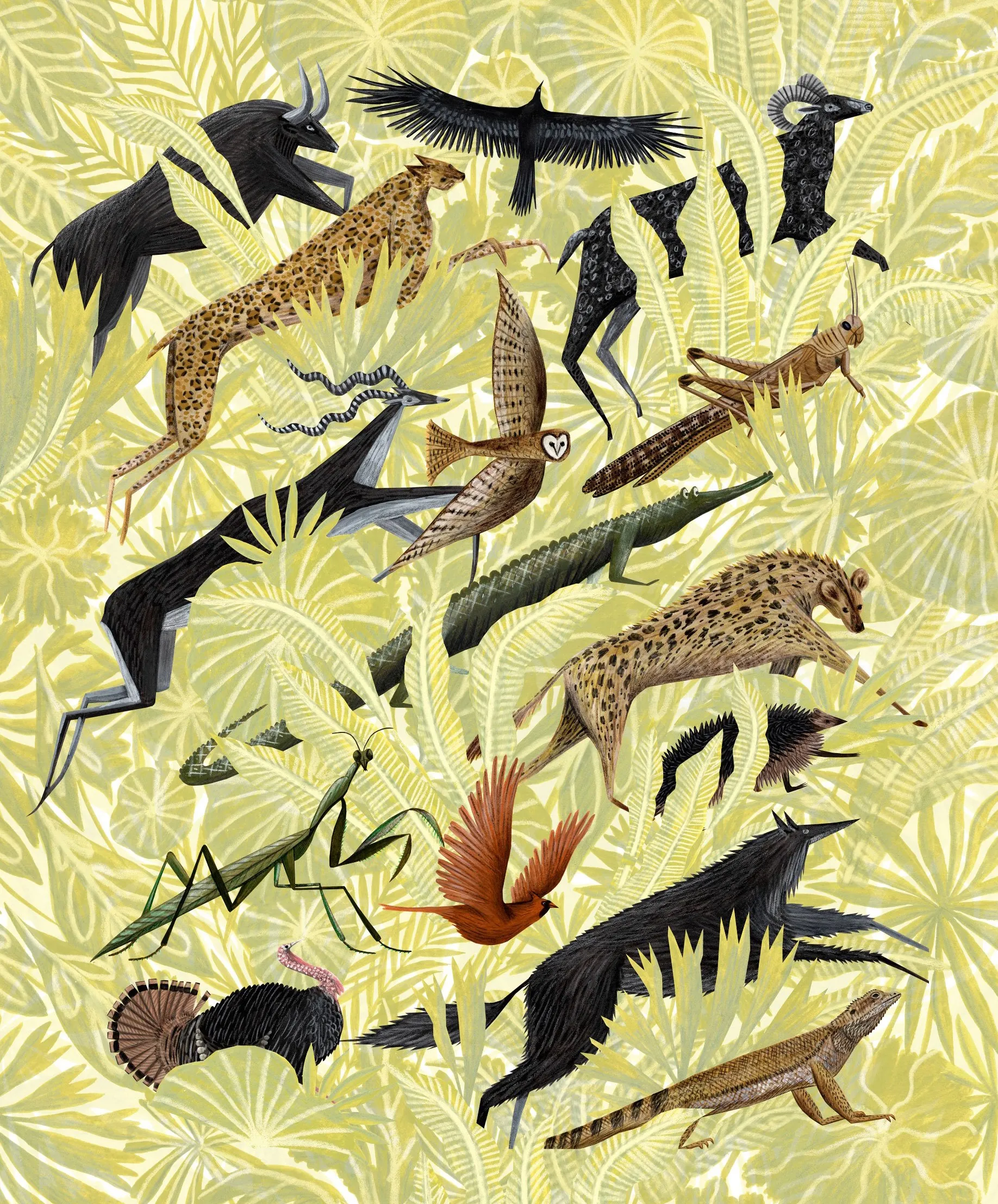 Stylized African Wildlife Animals | Illustration by Rosanna Tasker