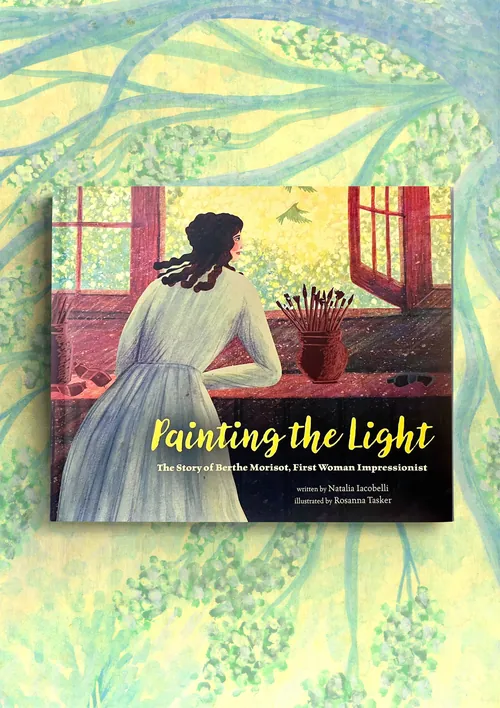 Portada del libro Painting the Light, de Rosanna Tasker, que muestra a una mujer pintando en el interior de un edificio.