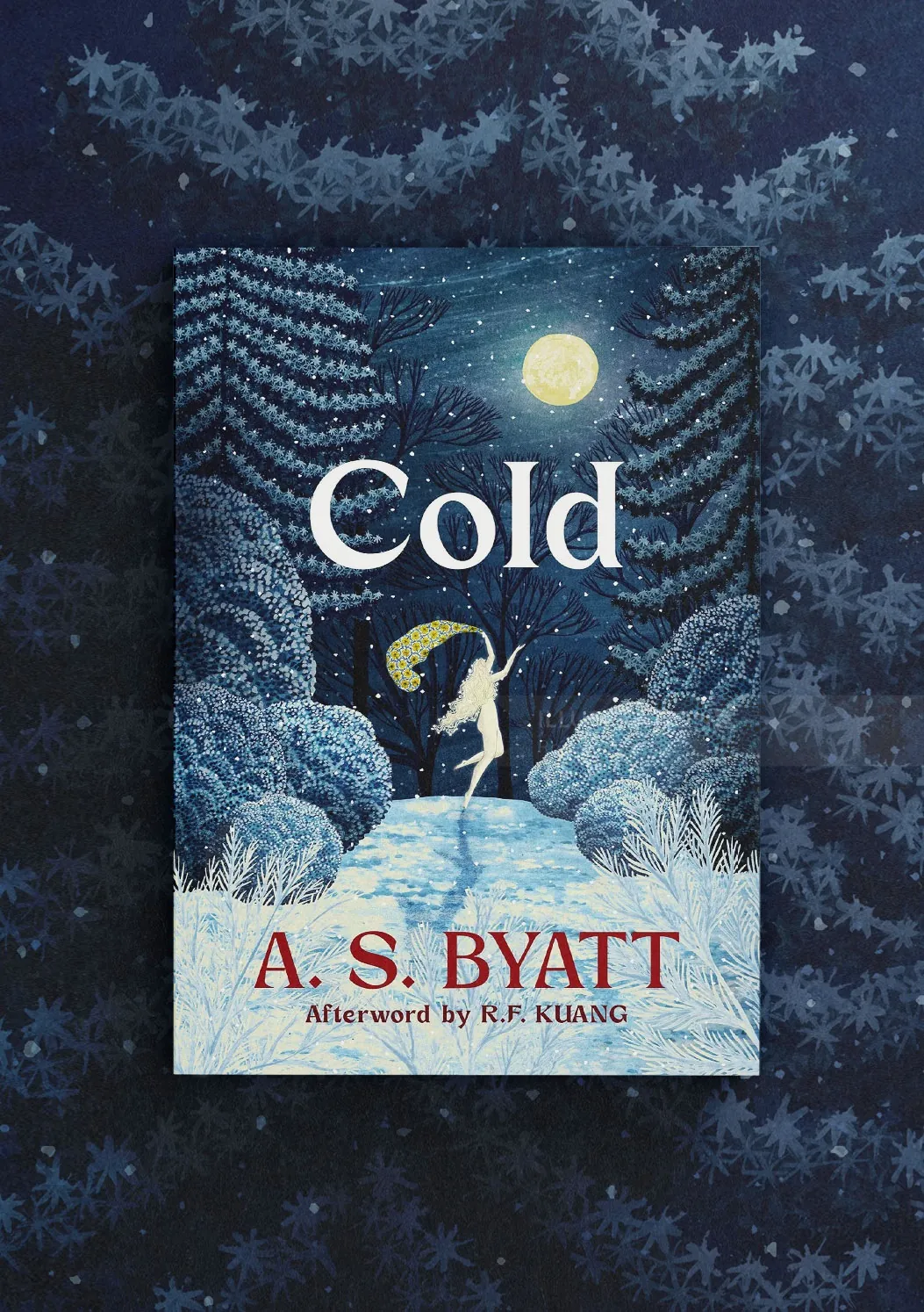 Rosanna Tasker artwork showing the Cold book cover in a snowy forest