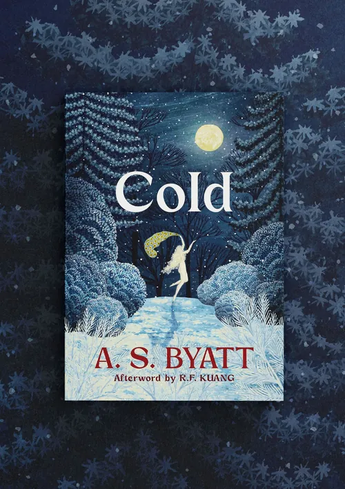 Obra de arte del Rosanna Tasker que muestra la portada del libro Cold en un bosque nevado.