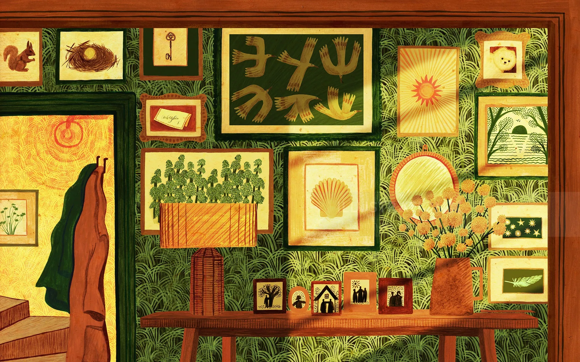 Rosanna Tasker artwork featuring framed botanical and nature-inspired images