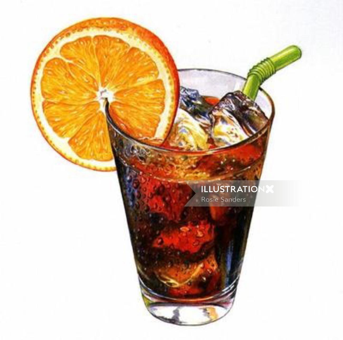 Ilustración de bebidas de frutas por Rosie Sanders