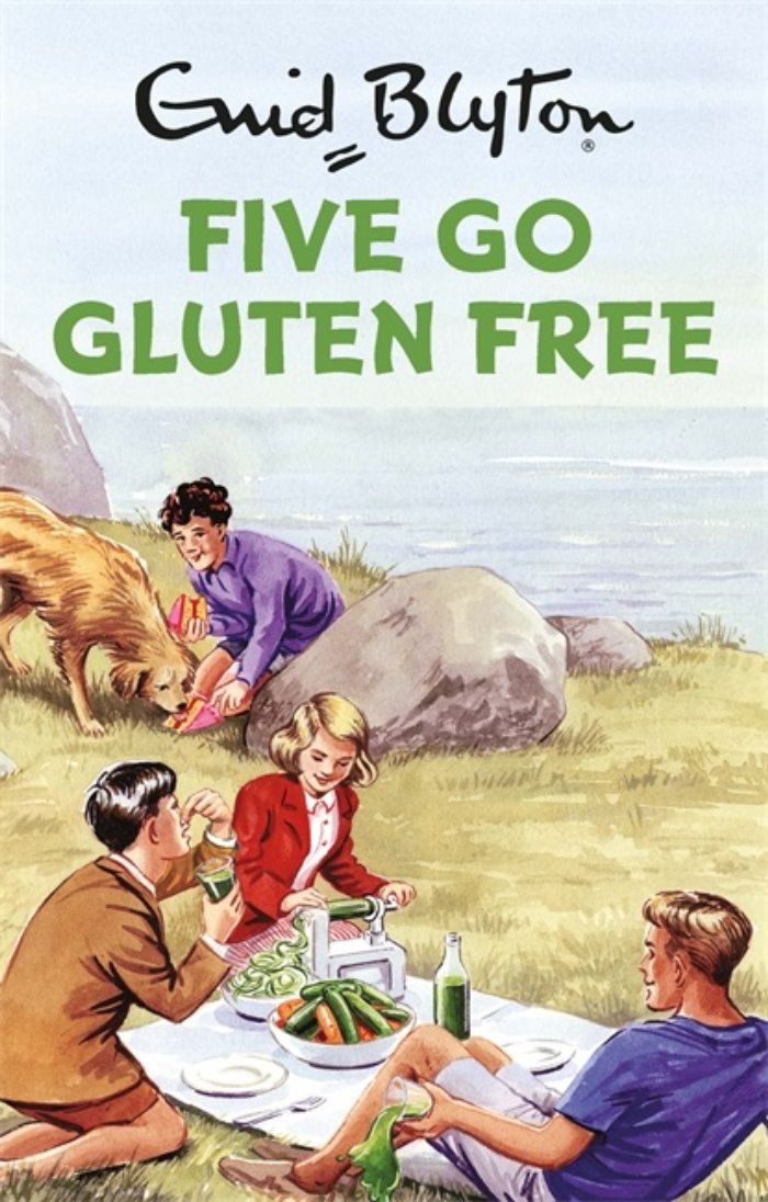 Ilustración de portada de libro de cinco go sin gluten