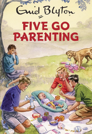 Ilustração da capa do livro Five Go Parenting, de Ruth Palmer