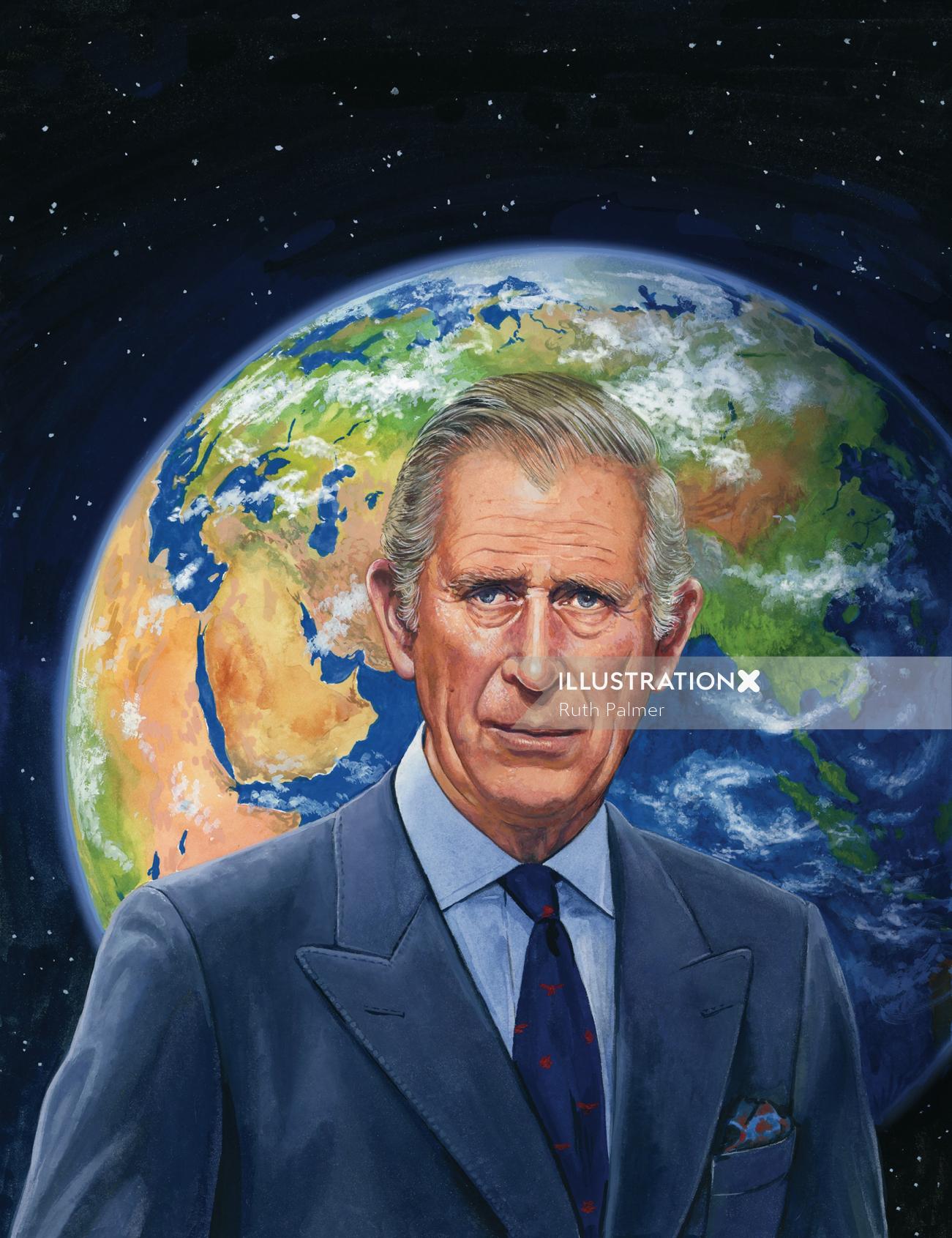 Retrato do príncipe Charles para a capa de revista do telégrafo