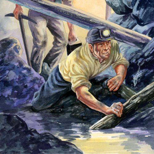Employment by coal miners depicted in paintings