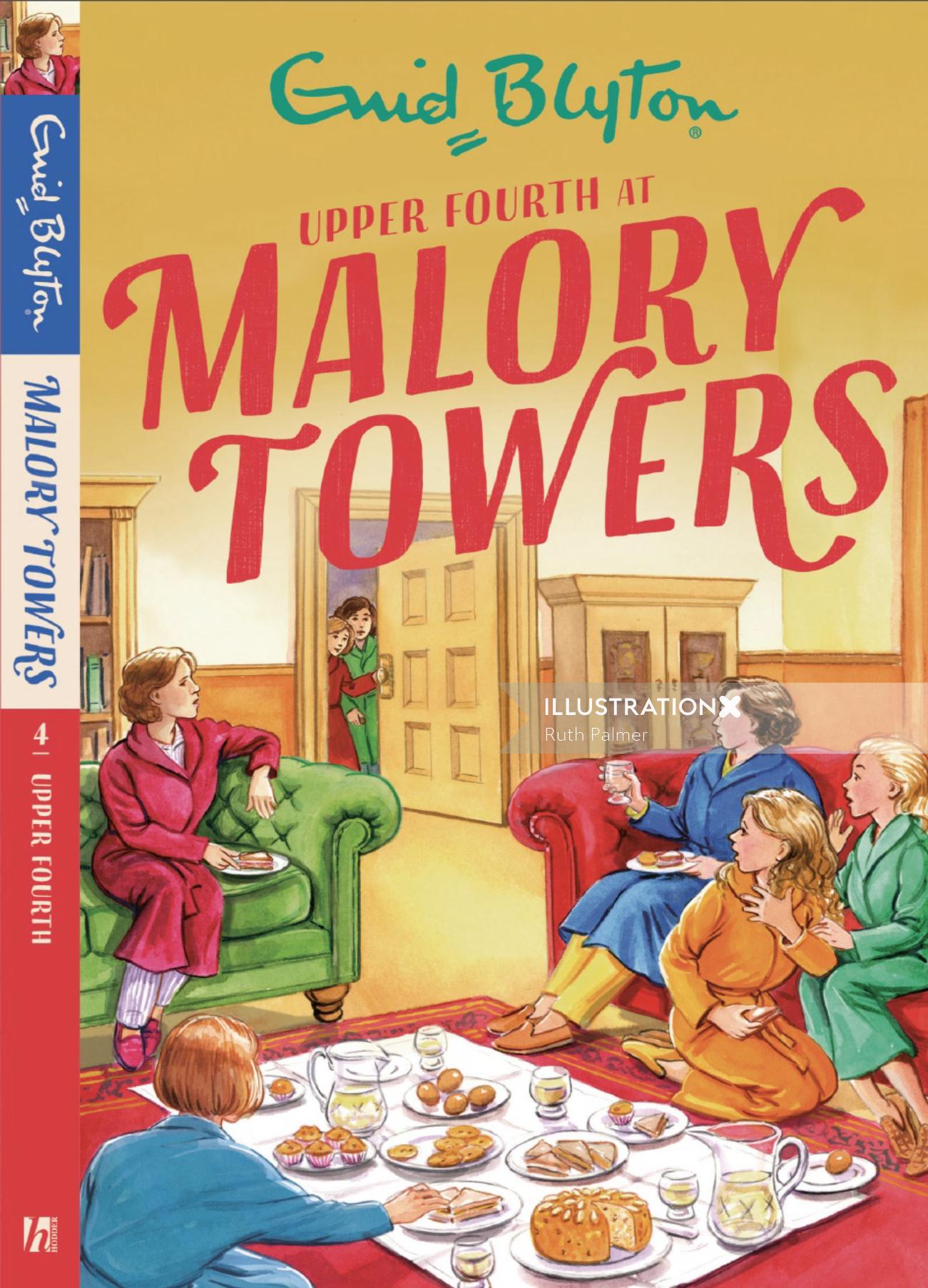 Ilustração de capa de livro de torres de Malory por ruth palmer
