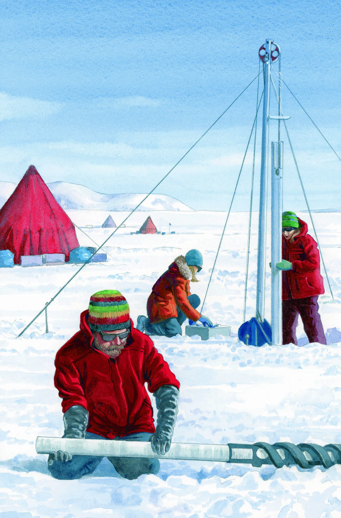 Boceto de dibujo de campamento de invierno por Ruth Palmer