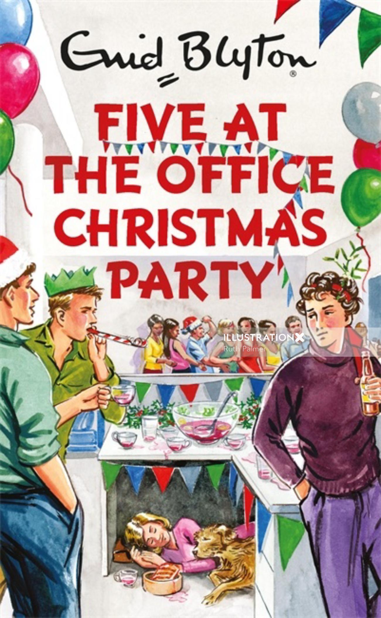 オフィスのクリスマスパーティーで5冊の本の表紙