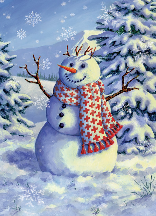cute cartoon christmas snowman