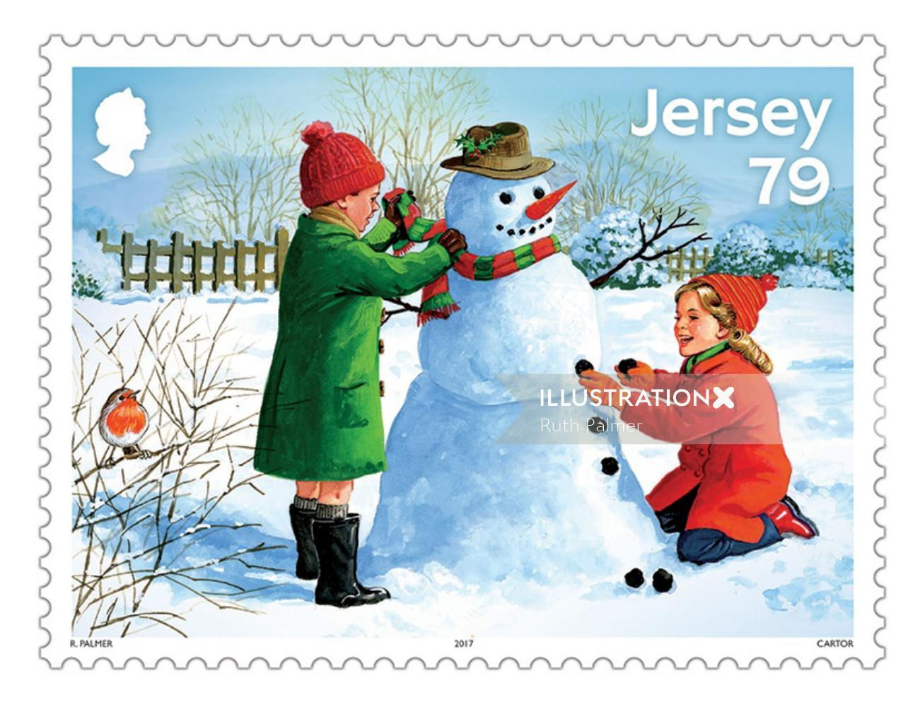 クリスマス切手アートワーク