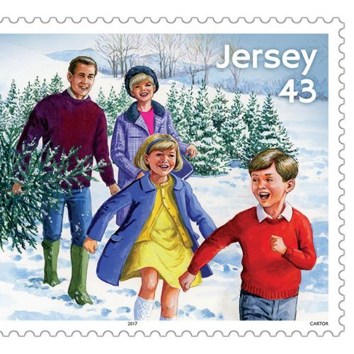 A traditional Christmas postage stamp