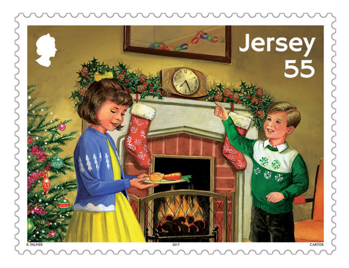 Jersey Stamps Gouache illustration Jersey Stamps
