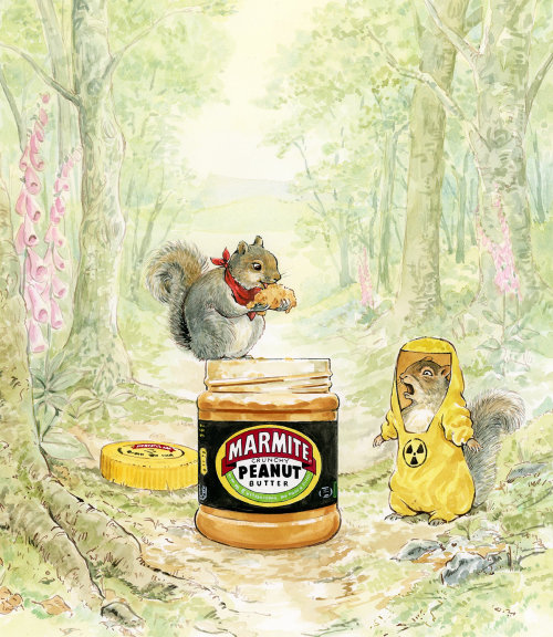Advertising illustration of Marmite Peanut butter
