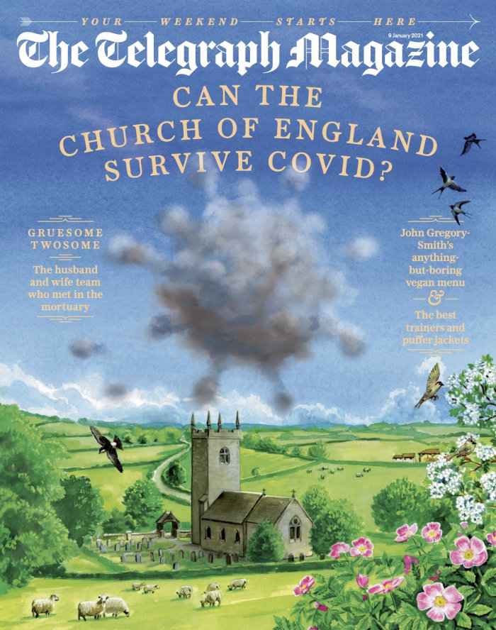 La couverture du Telegraph Magazine sur Church peut survivre à Covid