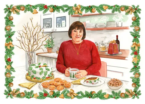 Editorial illustration of Christmas during Covid pandemic