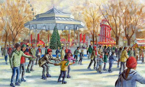 A painting of the Christmas season