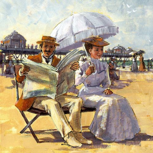 Oil Paint Illustration for Victorian seaside