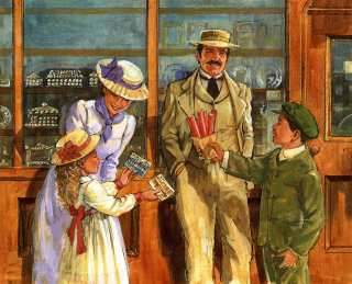ルース・パーマーによるビクトリア朝の土産物店の絵画