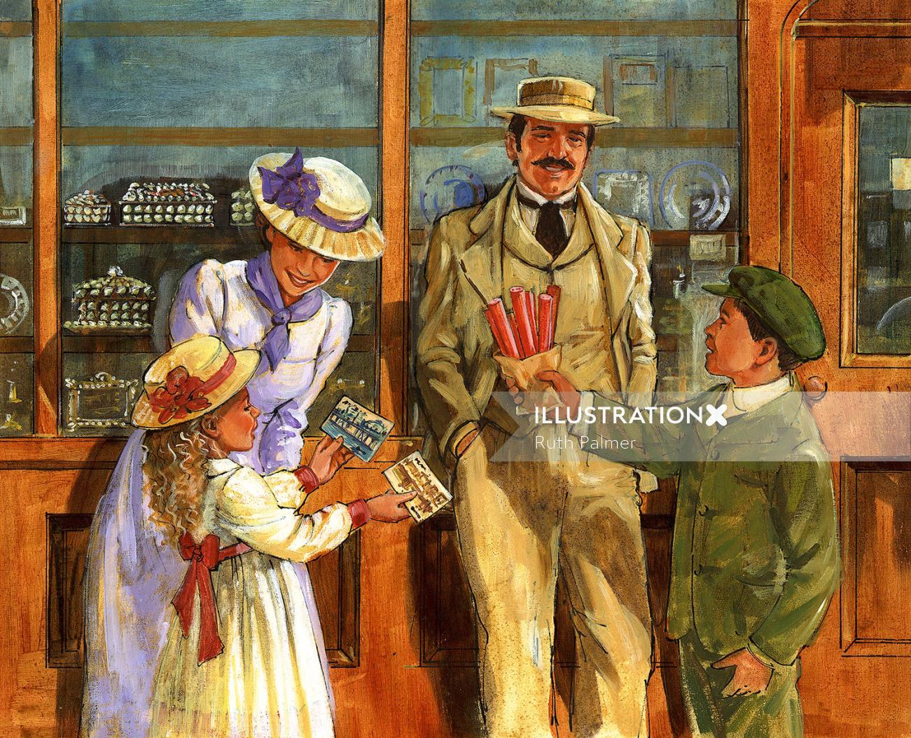 ルースパーマーによるビクトリア朝の土産物店のための絵画