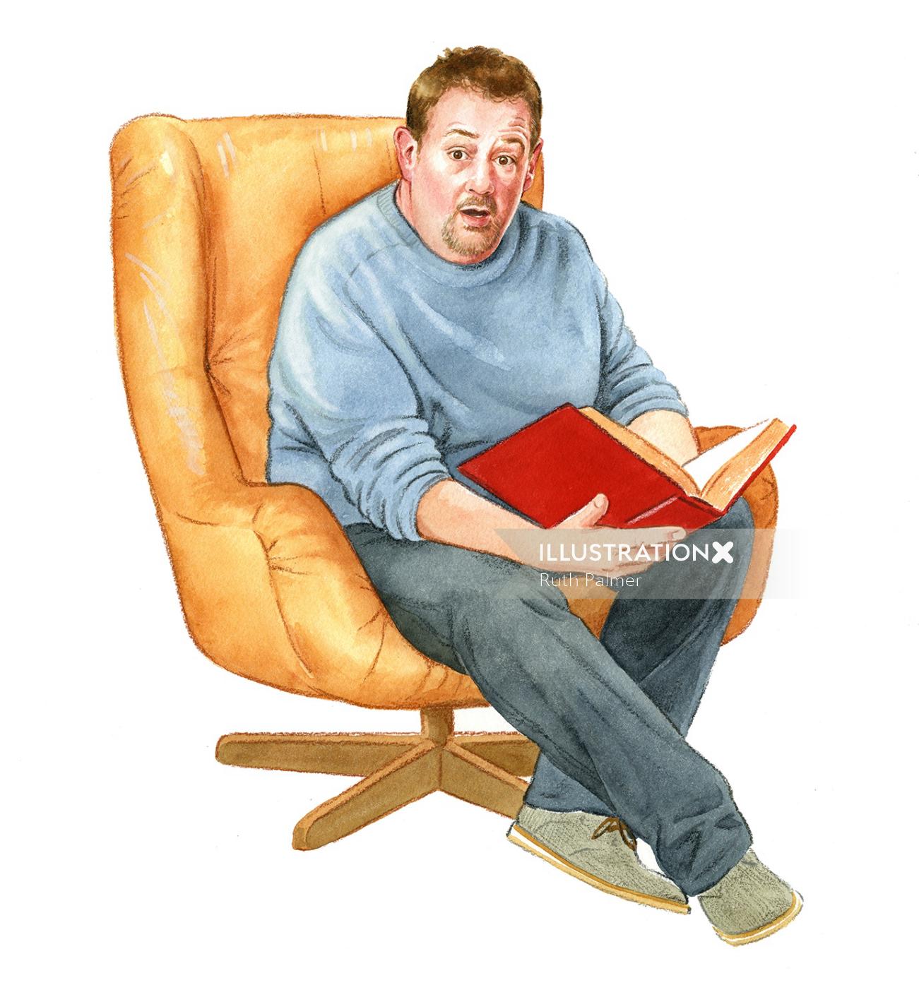Homem sentado em uma cadeira