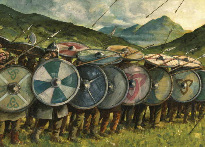 Painting art of middle Ages Armor with shield