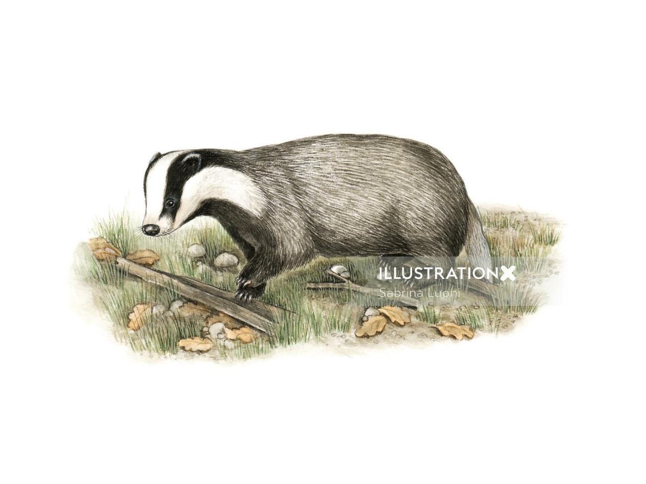 European Badger	(Meles meles)