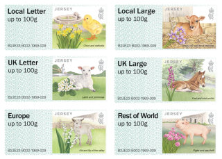 Aquarelle de timbres de Jersey