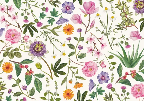 Flower pattern realistic painting