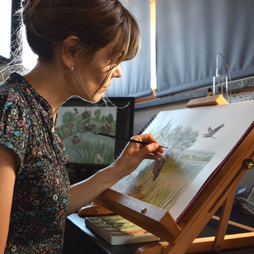 Sabrina's live illustrating photograph