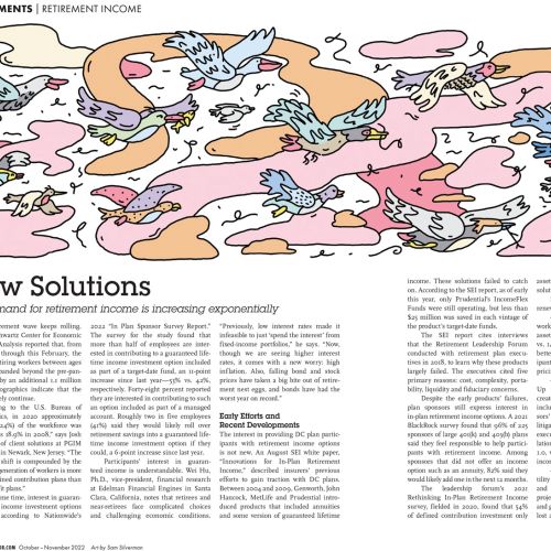 Plan Sponsor's "New Solutions" article illustration
