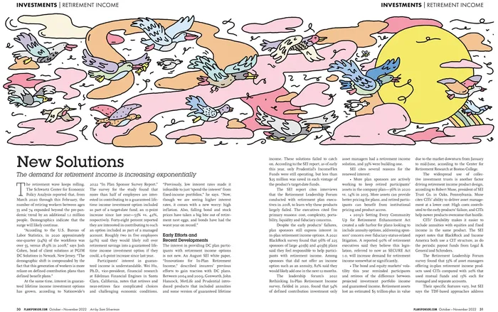 Plan Sponsor's "New Solutions" article illustration